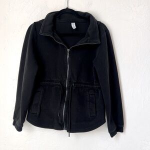 Varley Sophia black hooded sweatshirt jacket size L
